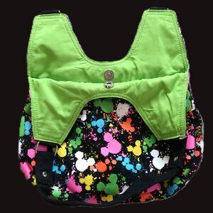 Disney Mickey Mouse Colorful Strap Handles HandBag Green Liner Pink Accent 2011